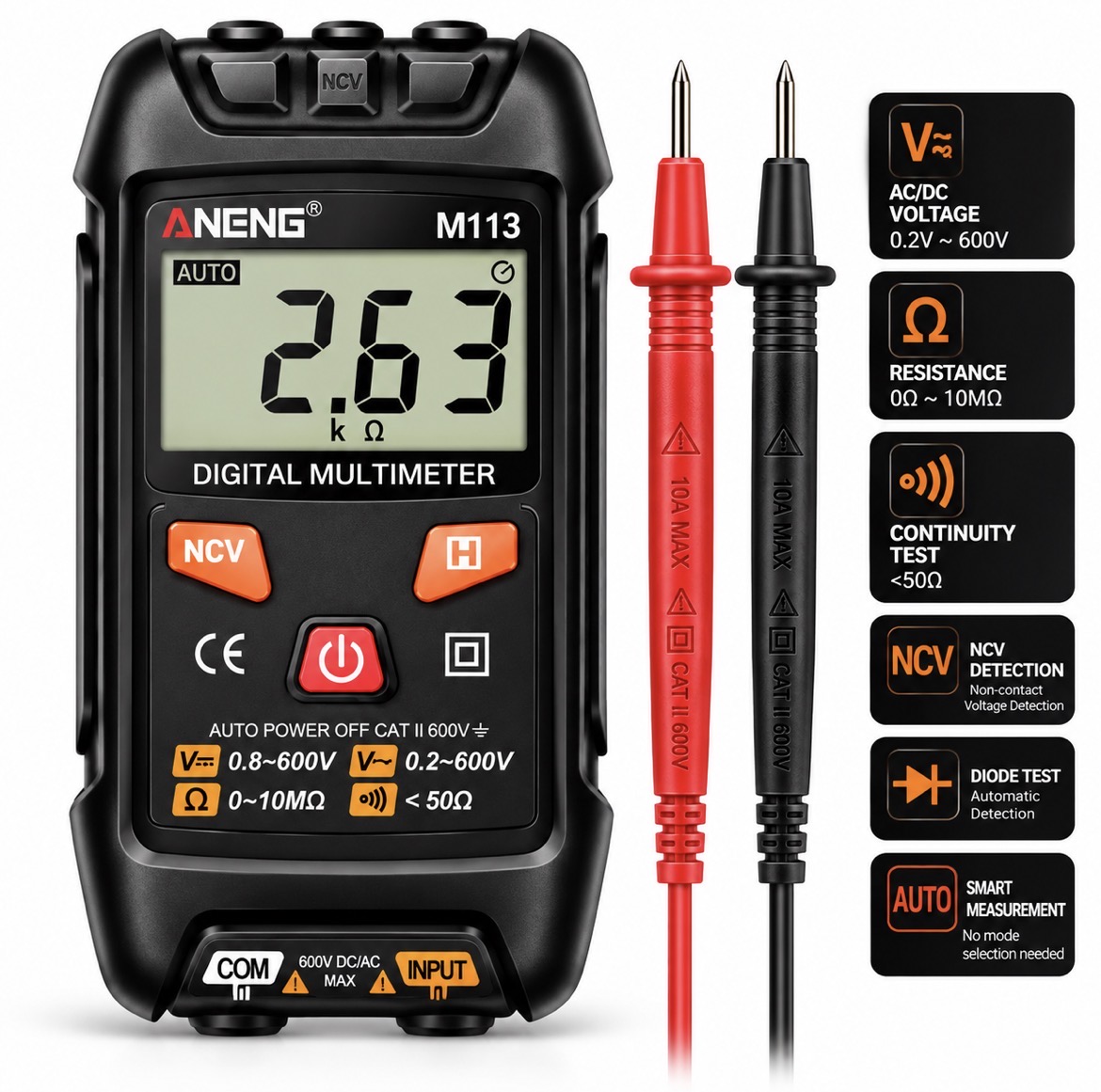 ANENG M113 Smart Auto Digital Multimeter with NCV