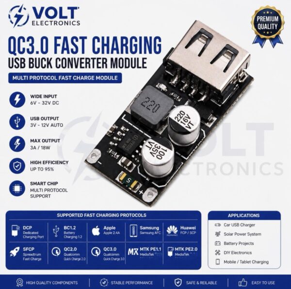 screenshot-12 QC3.0 Fast Charging USB Buck Converter Module 6V-32V to 3V-12V 3A 18W